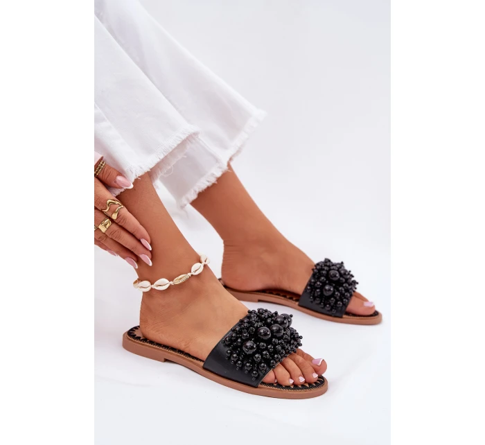 Dámské Plné Sandály S Ozdobnými Černé model 21687328 - Boto