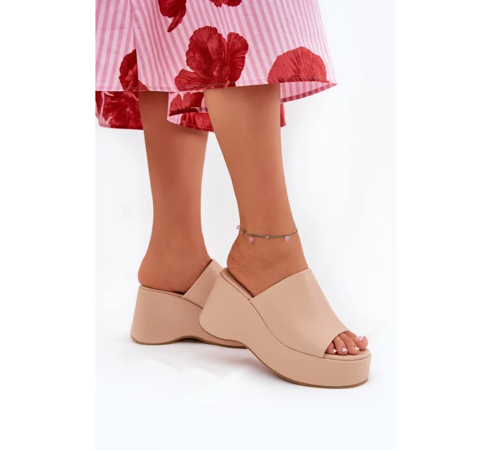 dámské sandály na platformě a klínu béžové model 21688536 - Boto dámské sandály na platformě a klínu béžové model 21688536 - Boto