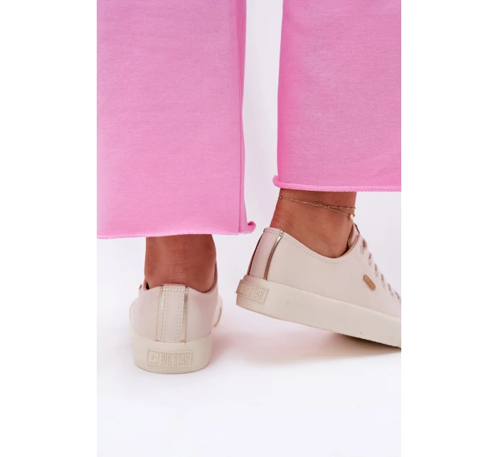 Materiałowe Trampki Damskie Big Star RR274768 Beżowe