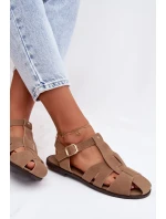 Dámské sandály Ploché Khaki model 21960876 - Boto