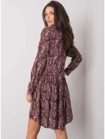 Šaty D73771M30227 tmavo hnedé