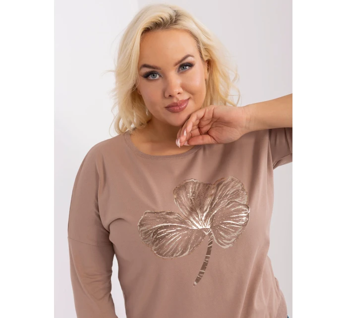 Bluzka RV BZ model 19154315 ciemny bezowy - FPrice Bluzka RV BZ model 19154315 ciemny bezowy - FPrice