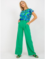 Zelené široké nohavice s vreckami
