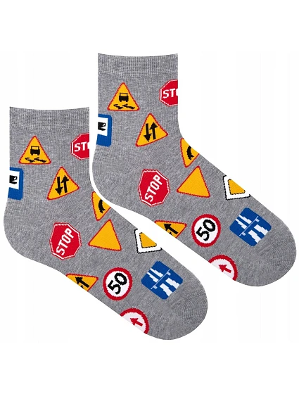 Ponožky s dopravnou značkou Vanguard šedé - Milena