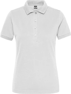 Daiber JN 1805 Dámske pracovné elastické bio polo tričko – Solid 02.1805 biele