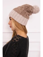 Paris fleecová čiapka K212 tmavo béžová + béžová