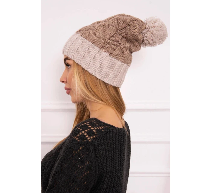 Paris fleecová čiapka K212 tmavo béžová + béžová