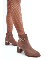 Dámské Semišové Botky Hnědé model 21638450 - Boto