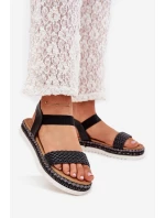 Dámské Sandály S Pletením Na Ozdobené Platformě Černé model 21703728 - Boto Dámské Sandály S Pletením Na Ozdobené Platformě Černé model 21703728 - Boto