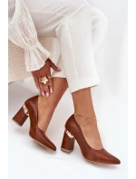 Kožené Lodičky Lewski model 21704050 Tmavě hnědé - Boto