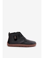 Skórzane Półbuty Barefoot Damskie Z Ozdobnym Detalem Zazoo 30072 Czarne