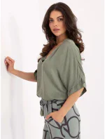 Bluzka TW BZ BI model 21190928 khaki - FPrice Bluzka TW BZ BI model 21190928 khaki - FPrice