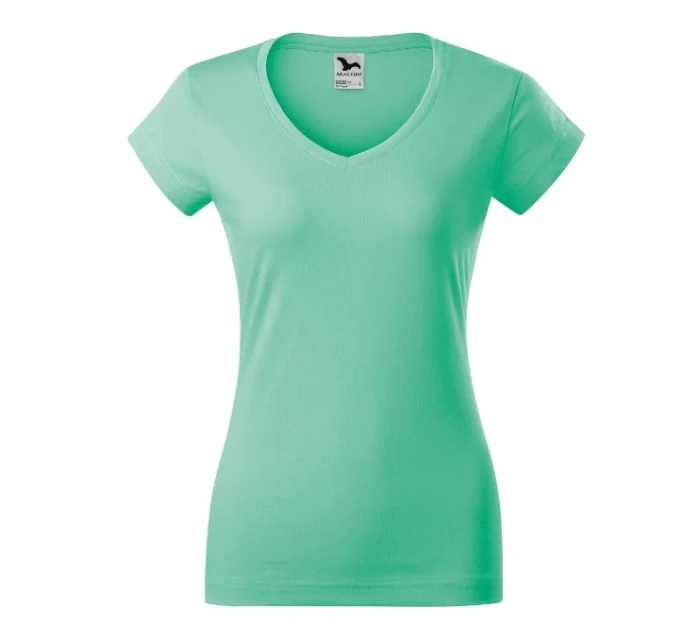 Tričko Fit s výstrihom do V mätovej farby Tričko Fit s výstrihom do V mätovej farby