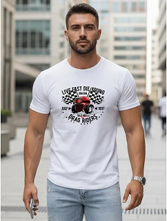 Tshirt męski z nadrukiem biały model 22194487 - FashionStreet