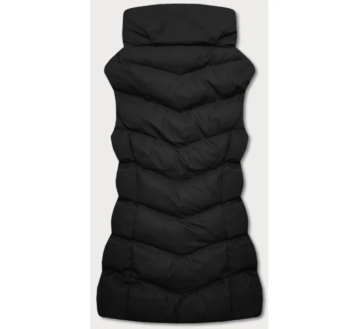 Čierna páperová dámska vesta (5M719-392)