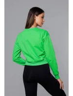 Tenká krátká zelená dámská tepláková mikina model 18378938 - J.STYLE Tenká krátká zelená dámská tepláková mikina model 18378938 - J.STYLE