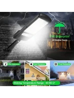 POULIČNÁ LAMPA SOLÁRNE SVIETIDLO 120LED + DIAĽKOVÉ OVLÁDANIE SENZOR POHYBU A SÚMRAKU