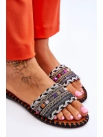 Damskie Zdobione Klapki Czarne Bellisa