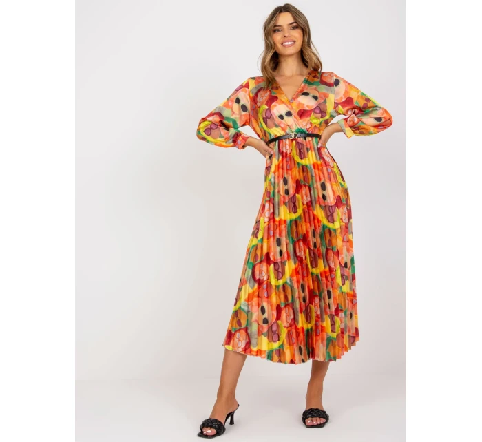 Sukienka DHJ SK model 21110868 pomarańczowy - FPrice Sukienka DHJ SK model 21110868 pomarańczowy - FPrice