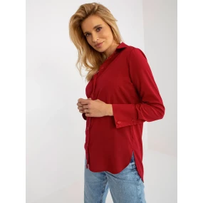 Dámska košeľa LK KS 508148.12P gaštanová - FPrice