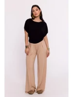 model 19670575 Viskózový top s výstřihem na ramena černý - BeWear