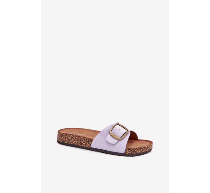 Dámske papuče s prackou na korkovej platforme - lila Zavira Dámske papuče s prackou na korkovej platforme - lila Zavira