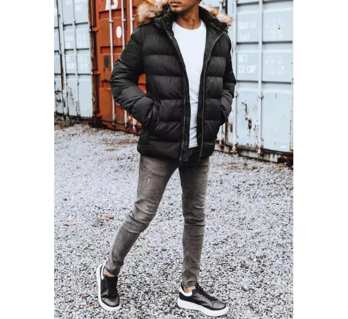 Pánska prešívaná zimná bunda čierna FashionStreet TX4160