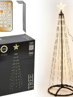 DEKORATÍVNY VIANOČNÝ STROMČEK 550 SVETIEL TEPLÁ BIELA 300 CM ČIERNA