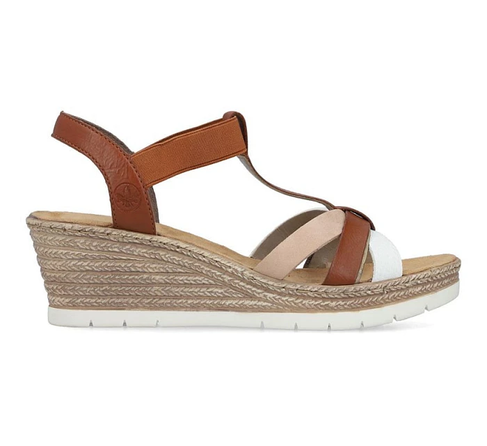 Hnedé dámske sandále na platforme Rieker 61995-81 Hnedé dámske sandále na platforme Rieker 61995-81