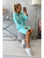 Šaty s kapucí a bočním rozparkem mint Šaty s kapucí a bočním rozparkem mint
