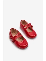 Lakierowane Balerinki Dziecięce Z Paseczkami Czerwone Margenis Lakierowane Balerinki Dziecięce Z Paseczkami Czerwone Margenis
