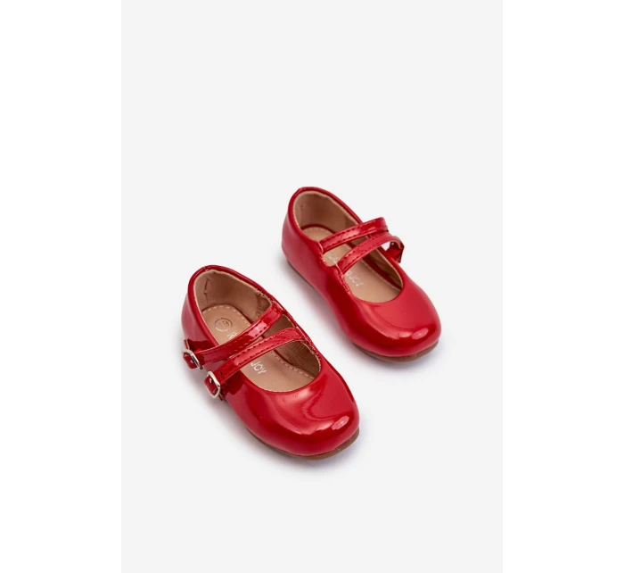 Lakierowane Balerinki Dziecięce Z Paseczkami Czerwone Margenis Lakierowane Balerinki Dziecięce Z Paseczkami Czerwone Margenis
