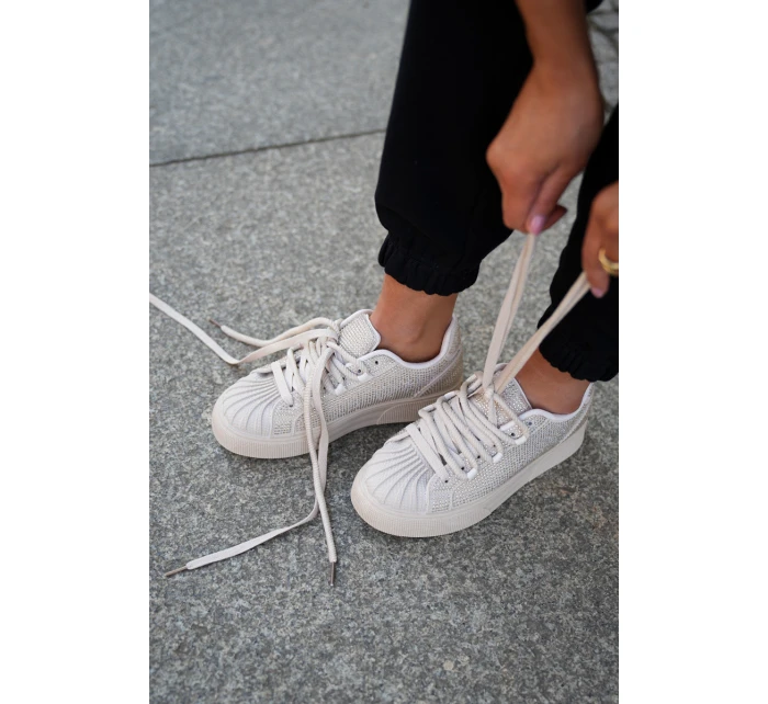 Sneakersy Damskie Ze Zdobieniem Na Platformie Beżowe Eanneth Sneakersy Damskie Ze Zdobieniem Na Platformie Beżowe Eanneth