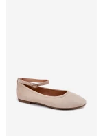 Eko Zamszowe Baleriny Z Paskiem I Klamrą Beżowe Deomira Eko Zamszowe Baleriny Z Paskiem I Klamrą Beżowe Deomira