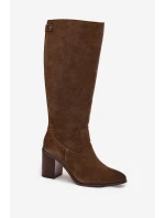 Dámské kozačky z přírodního semiše vyhřívané s olivové model 21712321 - SERGIO LEONE Dámské kozačky z přírodního semiše vyhřívané s olivové model 21712321 - SERGIO LEONE