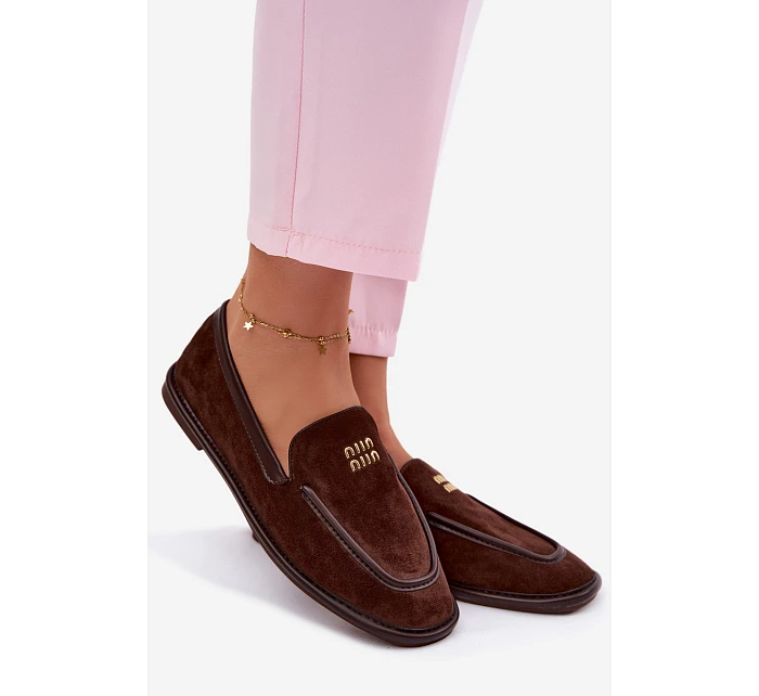Dámské ploché mokasíny model 22100012 Čokoládové - VINCEZA