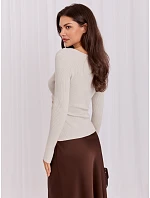 Sweter IR SW model 22285638 jasny beżowy - FPrice Sweter IR SW model 22285638 jasny beżowy - FPrice