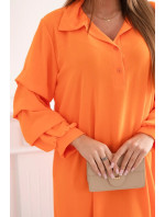 Nadrozmerné šaty s ozdobnými rukávmi v oranžovej farbe
