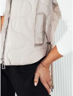 Dámska prešívaná vesta TREOS svetlo šedá FashionStreet TY4217