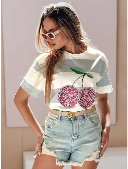 Dámské džínové šortky se zirkony A STAR modré Dstreet model 21987647 - FashionStreet