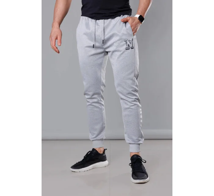 Pánske tepláky s potlačou Light Grey (8K178-2)