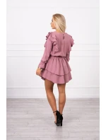 Šaty so zvislými volánmi tmavo ružové Šaty so zvislými volánmi tmavo ružové