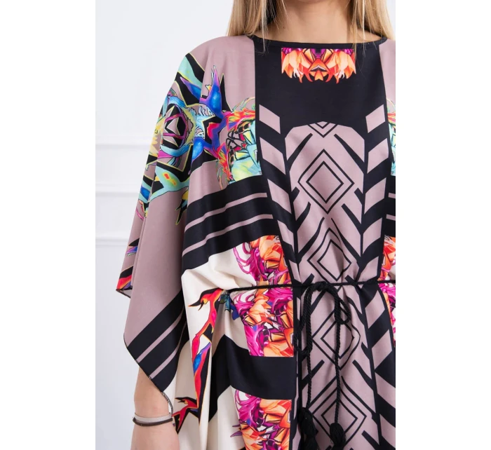 model 18748165 šaty vázané v pase cappuccino - K-Fashion model 18748165 šaty vázané v pase cappuccino - K-Fashion