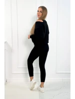 3-dielna sada mikina + top + legíny čierna
