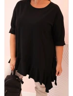 Dámská blůza Plus Size s model 21259110 kapsou a ohrnutým rukávem kiwi - K-Fashion Dámská blůza Plus Size s model 21259110 kapsou a ohrnutým rukávem kiwi - K-Fashion