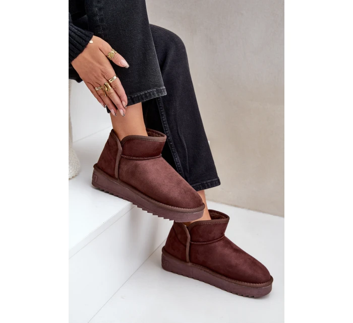 Śniegowce Na Platformie Damskie D.Franklin DFSH370010 Czekoladowe