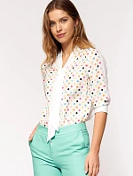 Dámska blúzka B140 ecru-bodky - Nife
