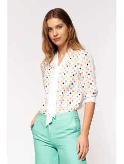 Dámska blúzka B140 ecru-bodky - Nife