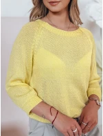 Dámsky oversize sveter SOFTICAN žltý FashionStreet MY2435 Dámsky oversize sveter SOFTICAN žltý FashionStreet MY2435