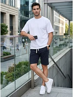 Spodenki męskie dresowe ze granatowe model 22278504 - FashionStreet Spodenki męskie dresowe ze granatowe model 22278504 - FashionStreet